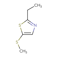 Chemical structure of 2-ethyl-5-(methylsulfanyl)-1,3-thiazole - CSSB21323114488