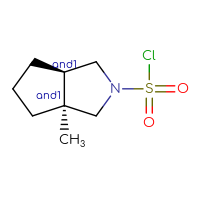 Chemical structure of rac-(3aR,6aS)-3a-methyl-octahydrocyclopenta[c]pyrrole-2-sulfonyl chloride - CSSB14895604297