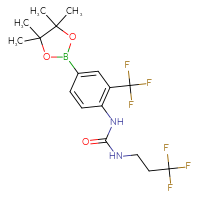 Chemical structure of 1-[4-(4,4,5,5-tetramethyl-1,3,2-dioxaborolan-2-yl)-2-(trifluoromethyl)phenyl]-3-(3,3,3-trifluoropropyl)urea - CSSB21332058068