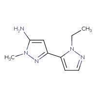 Chemical structure of 2'-ethyl-1-methyl-1H,2'H-[3,3'-bipyrazol]-5-amine - CSSB00010980782