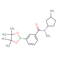 Chemical structure of N-methyl-N-(3-methylcyclopentyl)-3-(4,4,5,5-tetramethyl-1,3,2-dioxaborolan-2-yl)benzamide - CSSB02229494589