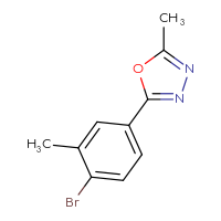 Chemical structure of 2-(4-bromo-3-methylphenyl)-5-methyl-1,3,4-oxadiazole - CSSB00012351724