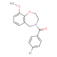Chemical structure of 4-(4-bromobenzoyl)-9-methoxy-2,3,4,5-tetrahydro-1,4-benzoxazepine - CSSB00971791194