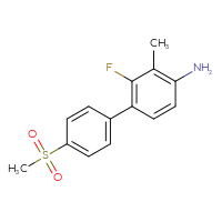 Chemical structure of 2-fluoro-4'-methanesulfonyl-3-methyl-[1,1'-biphenyl]-4-amine - CSSB06587324235