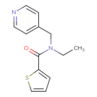 Chemical structure of N-ethyl-N-[(pyridin-4-yl)methyl]thiophene-2-carboxamide - CSSB00000390839