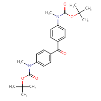 Chemical structure of tert-butyl N-[4-(4-{[(tert-butoxy)carbonyl](methyl)amino}benzoyl)phenyl]-N-methylcarbamate - CSSB17214011298