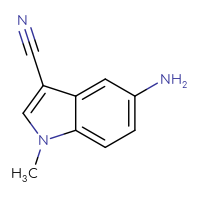 Chemical structure of 5-amino-1-methyl-1H-indole-3-carbonitrile - CSSB00009976172
