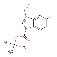 Chemical structure of tert-butyl 5-chloro-3-formyl-1H-indole-1-carboxylate - CSSB00010203496