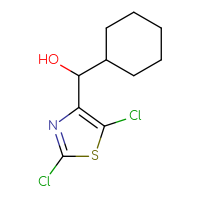 Chemical structure of cyclohexyl(2,5-dichloro-1,3-thiazol-4-yl)methanol - CSSB21246458751