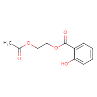 Chemical structure of 2-(2-hydroxybenzoyloxy)ethyl acetate - CSSB00009994488
