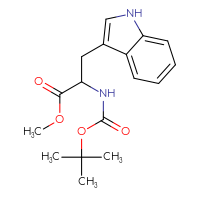 Chemical structure of methyl 2-{[(tert-butoxy)carbonyl]amino}-3-(1H-indol-3-yl)propanoate - CSSB00010408822