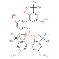 Chemical structure of 3,3'-di-tert-butyl-2'-({6,12-di-tert-butyl-4,14-dimethoxy-8,10-dioxa-9-phosphatricyclo[9.4.0.0²,⁷]pentadeca-1(11),2,4,6,12,14-hexaen-9-yl}oxy)-5,5'-dimethoxy-[1,1'-biphenyl]-2-ol - CSSB06630654881