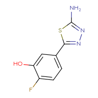 Chemical structure of 5-(5-amino-1,3,4-thiadiazol-2-yl)-2-fluorophenol - CSSB00155714039