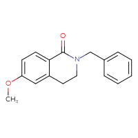 Chemical structure of 2-benzyl-6-methoxy-1,2,3,4-tetrahydroisoquinolin-1-one - CSSB00134735299