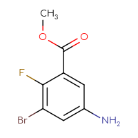 Chemical structure of methyl 5-amino-3-bromo-2-fluorobenzoate - CSSB00000719152