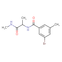 Chemical structure of 2-[(3-bromo-5-methylphenyl)formamido]-N-methylpropanamide - CSSB00006673639