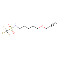 Chemical structure of 1,1,1-trifluoro-N-[5-(prop-2-yn-1-yloxy)pentyl]methanesulfonamide - CSMB06413662128