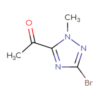 Chemical structure of 1-(3-bromo-1-methyl-1H-1,2,4-triazol-5-yl)ethan-1-one - CSSB00015628608