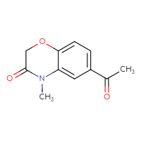 Chemical structure of 6-acetyl-4-methyl-3,4-dihydro-2H-1,4-benzoxazin-3-one - CSSB00010002649