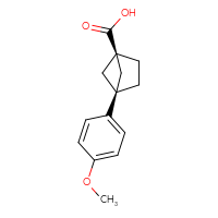 Chemical structure of (1r,4r)-4-(4-methoxyphenyl)bicyclo[2.1.1]hexane-1-carboxylic acid - CSSB14907601817