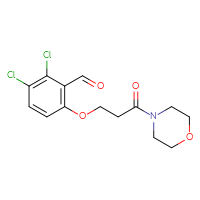 Chemical structure of 2,3-dichloro-6-[3-(morpholin-4-yl)-3-oxopropoxy]benzaldehyde - CSSB21414452153