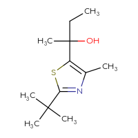 Chemical structure of 2-(2-tert-butyl-4-methyl-1,3-thiazol-5-yl)butan-2-ol - CSSB20844196049