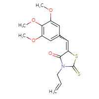 Chemical structure of 3-(prop-2-en-1-yl)-2-sulfanylidene-5-[(3,4,5-trimethoxyphenyl)methylidene]-1,3-thiazolidin-4-one - CSSB00028031142