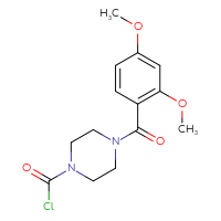 Chemical structure of 4-(2,4-dimethoxybenzoyl)piperazine-1-carbonyl chloride - CSSB21224771392