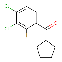 Chemical structure of cyclopentyl(3,4-dichloro-2-fluorophenyl)methanone - CSSB14814677105