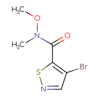 Chemical structure of 4-bromo-N-methoxy-N-methyl-1,2-thiazole-5-carboxamide - CSSB00117230182