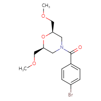 Chemical structure of (2R,6S)-4-(4-bromobenzoyl)-2,6-bis(methoxymethyl)morpholine - CSSB21432559055