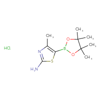 Chemical structure of 4-methyl-5-(4,4,5,5-tetramethyl-1,3,2-dioxaborolan-2-yl)-1,3-thiazol-2-amine hydrochloride - CSSB21248712309
