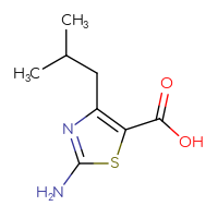 Chemical structure of 2-amino-4-(2-methylpropyl)-1,3-thiazole-5-carboxylic acid - CSSB00000687652