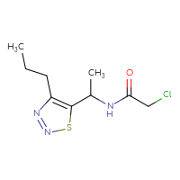 Chemical structure of 2-chloro-N-[1-(4-propyl-1,2,3-thiadiazol-5-yl)ethyl]acetamide - CSSB21332100769