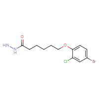 Chemical structure of 6-(4-bromo-2-chlorophenoxy)hexanehydrazide - CSSB00003512811