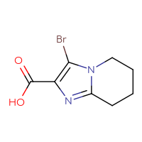 Chemical structure of 3-bromo-5H,6H,7H,8H-imidazo[1,2-a]pyridine-2-carboxylic acid - CSSB00010917977