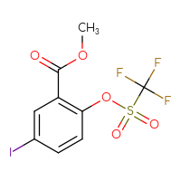 Chemical structure of methyl 5-iodo-2-(trifluoromethanesulfonyloxy)benzoate - CSSB21332171052