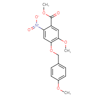 Chemical structure of methyl 5-methoxy-4-[(4-methoxyphenyl)methoxy]-2-nitrobenzoate - CSSB00016993634