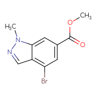 Chemical structure of methyl 4-bromo-1-methyl-1H-indazole-6-carboxylate - CSSB00021624818