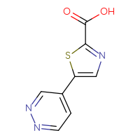 Chemical structure of 5-(pyridazin-4-yl)-1,3-thiazole-2-carboxylic acid - CSSB15024645347