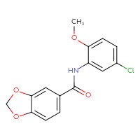 Chemical structure of N-(5-chloro-2-methoxyphenyl)-2H-1,3-benzodioxole-5-carboxamide - CSSB00027989340