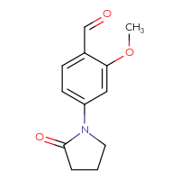 Chemical structure of 2-methoxy-4-(2-oxopyrrolidin-1-yl)benzaldehyde - CSSB00020651417