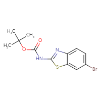 Chemical structure of tert-butyl N-(6-bromo-1,3-benzothiazol-2-yl)carbamate - CSSB00010203282
