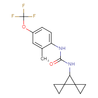Chemical structure of 3-{dispiro[2.0.2⁴.1³]heptan-7-yl}-1-[2-methyl-4-(trifluoromethoxy)phenyl]urea - CSSB07121687571