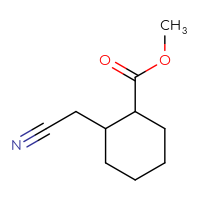 Chemical structure of methyl 2-(cyanomethyl)cyclohexane-1-carboxylate - CSSB00043144685
