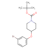 Chemical structure of tert-butyl 4-(3-bromophenoxy)piperidine-1-carboxylate - CSSB00010254645