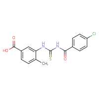 Chemical structure of 3-({[(4-chlorophenyl)formamido]methanethioyl}amino)-4-methylbenzoic acid - CSSB00102605701