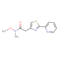 Chemical structure of N-methoxy-N-methyl-2-[2-(pyridin-2-yl)-1,3-thiazol-4-yl]acetamide - CSSB00103842124