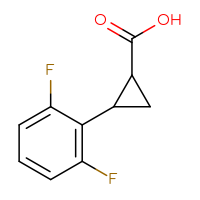 Chemical structure of 2-(2,6-difluorophenyl)cyclopropane-1-carboxylic acid - CSSB00000756851