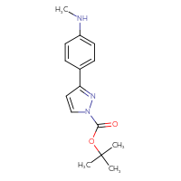 Chemical structure of tert-butyl 3-[4-(methylamino)phenyl]-1H-pyrazole-1-carboxylate - CSSB06714665378